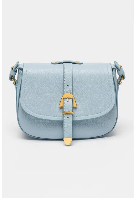 Кожена чанта Magalu' - Светлосин