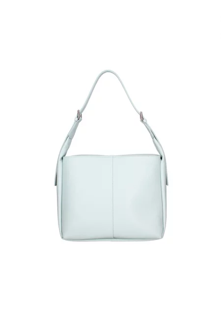 Кожена чанта - Пастелносин