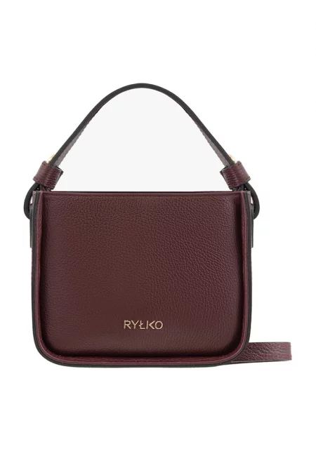 Кожена чанта през рамо с метално лого