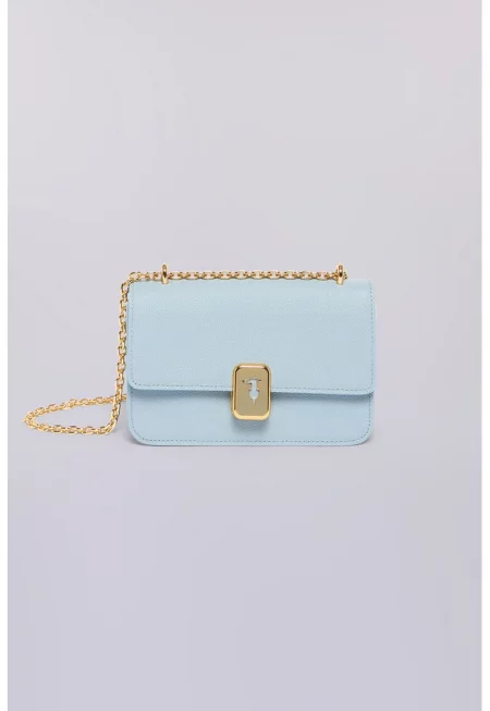 Кожена чанта с презрамка с верижка