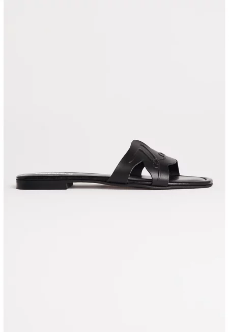 Кожени чехли с лого - Черен