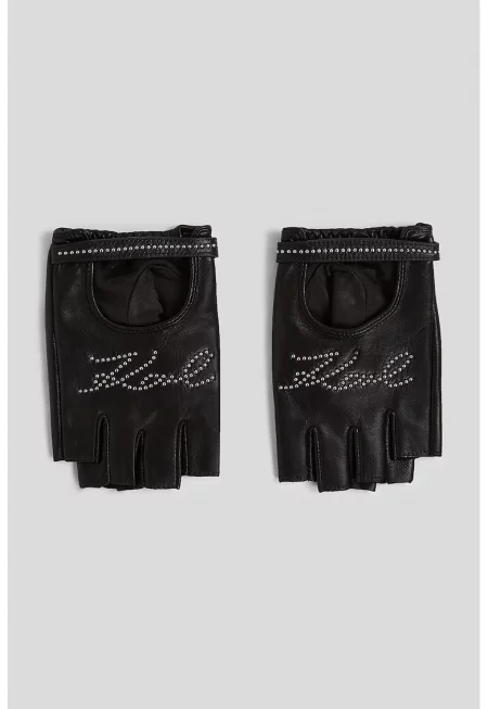 Кожени ръкавици без пръсти