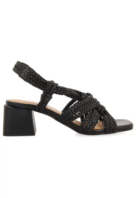 Кожени сандали Maliq с отворена пета - Черен