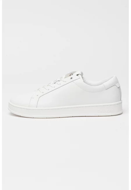 Кожени спортни обувки под глезена - Бял