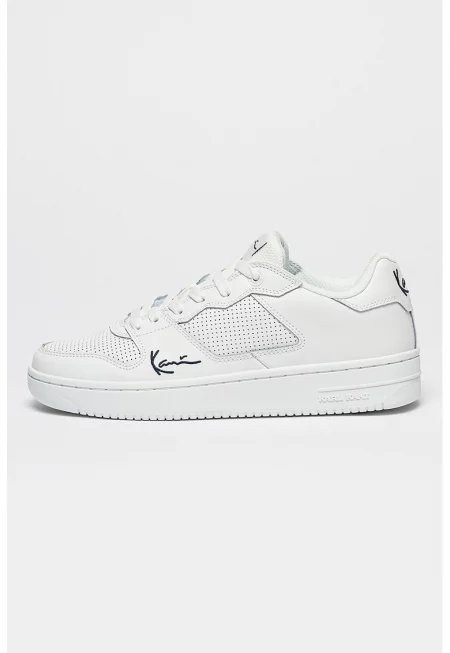 Кожени спортни обувки с лого - Бял