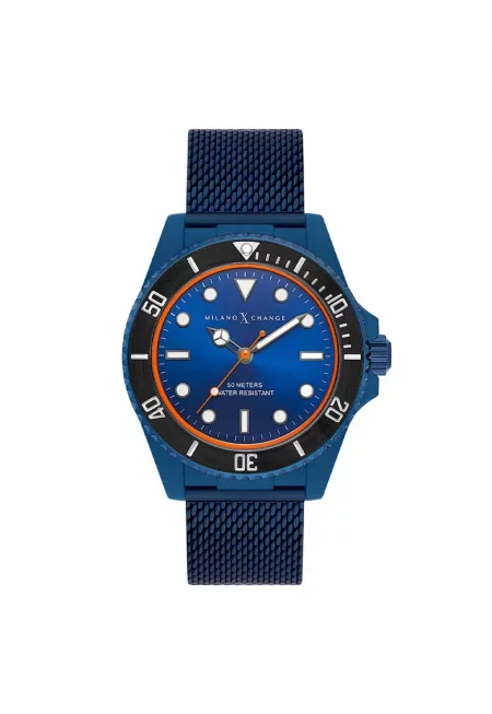Мъжки часовник  MXG1122 - 43 мм - синя силиконова каишка - водоустойчив 5 ATM - пластмасов корпус
