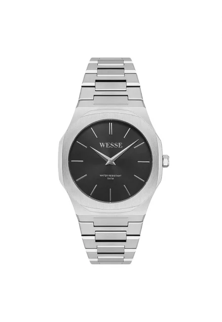 Мъжки часовник  WWG402601 - 40 мм - метална каишка - водоустойчив 5 ATM - сребрист - черен
