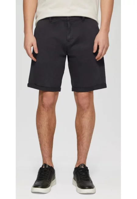 Мъжки шорти John Chino Q/S от s.Oliver - средна талия - стандартна кройка - тъмнозелени - Тъмно морско синьо