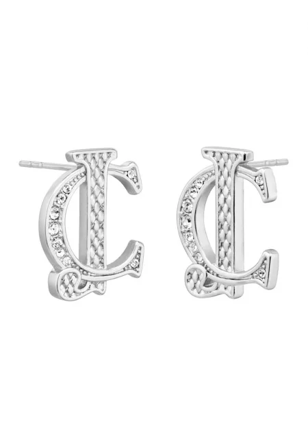 Обеци с кристали - Сребрист