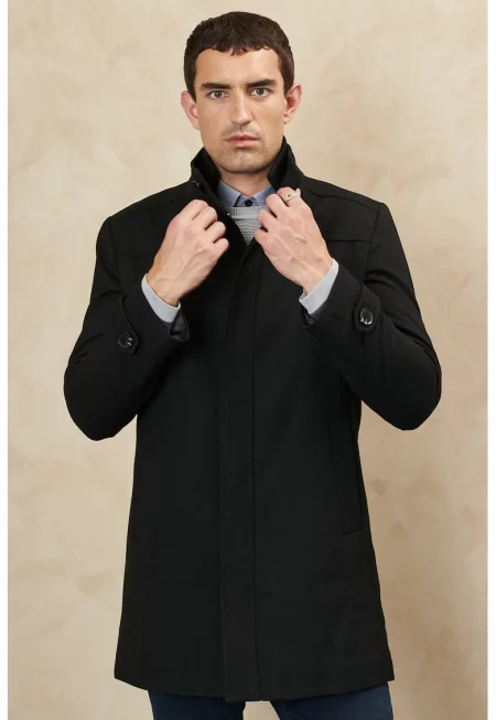 Палто с вълна с копчета