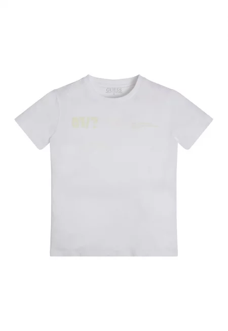 Памучна тениска с лого и овално деколте