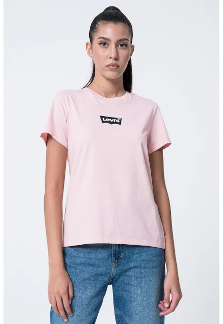 Памучна тениска с овално деколте