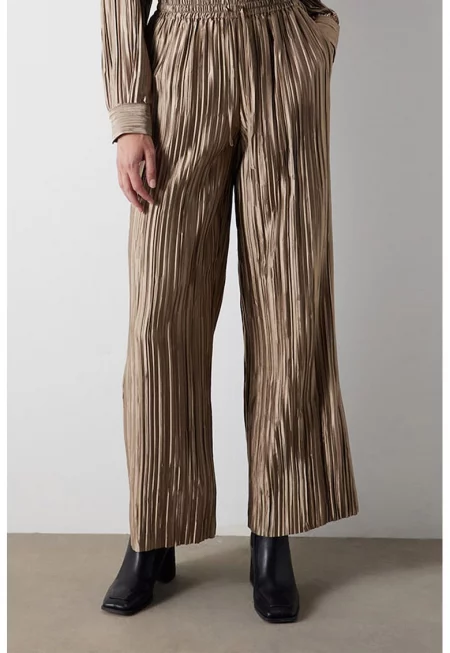 Панталон с регулируема талия - Тъмнокафяв