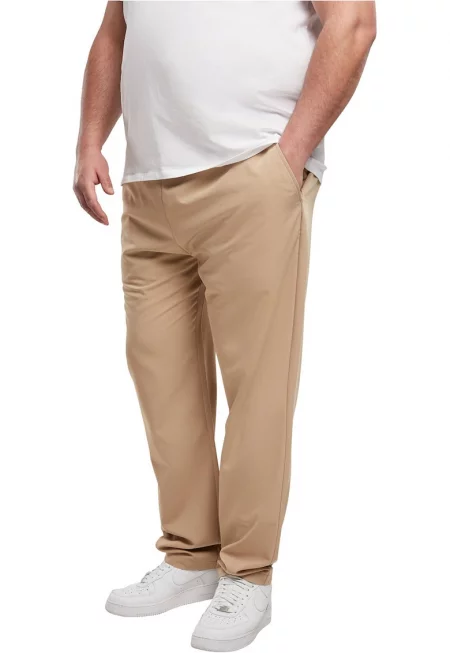 Панталон със свободна кройка и връзки - Тъмнобежово