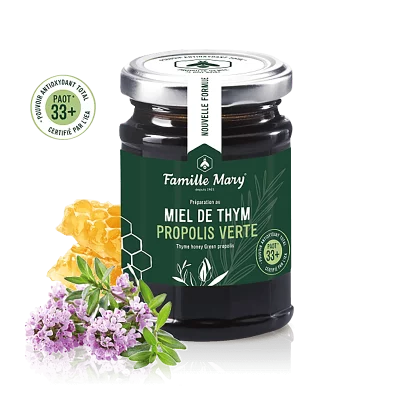 Пчелен мед от дива мащерка + зелен прополис (PAOT® 33+), 200 g