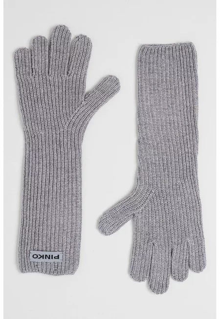 Плетени ръкавици с вълна - Светло сив