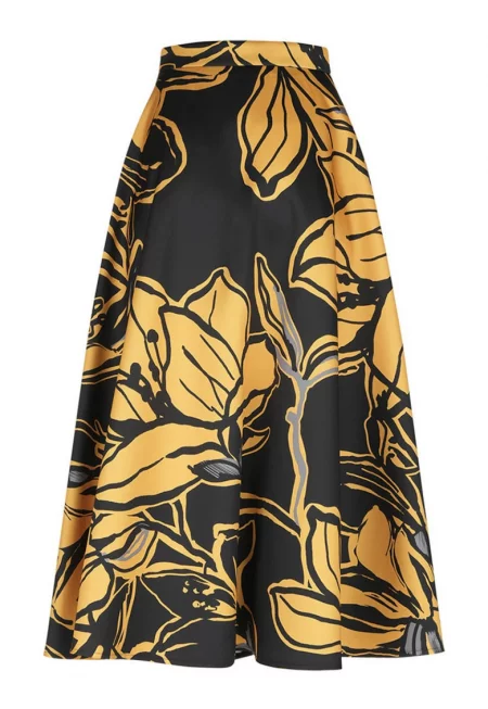 Пола с висока талия и флорален принт