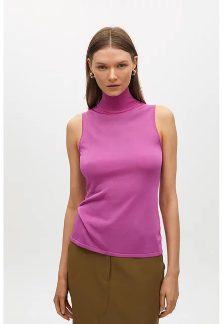 Поло без ръкави - Фанданго розово
