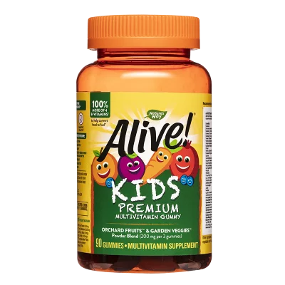 Премиум мултивитамини за деца Алайв - Alive! Kids Premium Multivitamin Gummy, 90 желирани таблетки