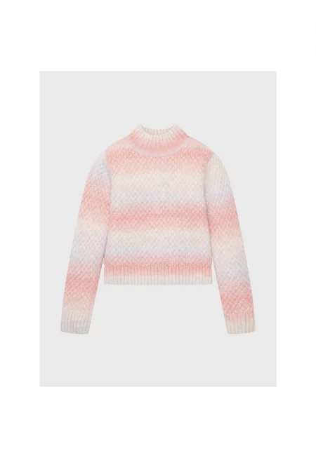 Пуловер за момичета -  301064510 - полиакрил - Розово