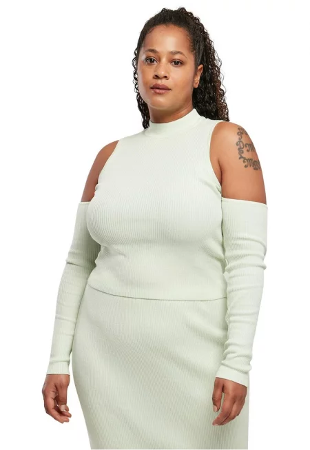 Рипсена блуза с отвор в рамото