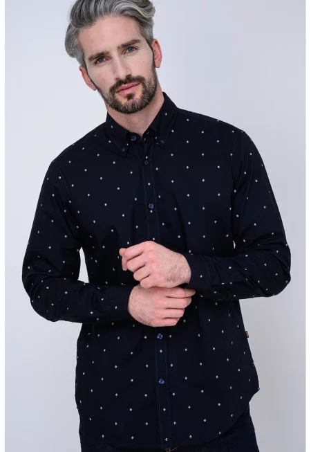 Риза Rickert с яка Oxford - Бял/Тъмносин