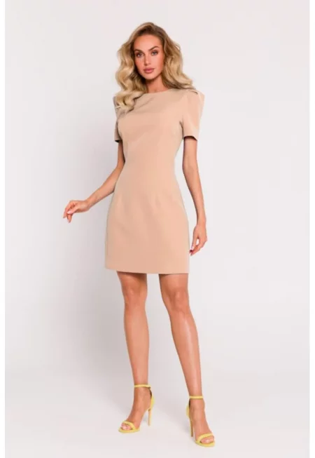 Rochie mini cu maneci decorative - Бежов