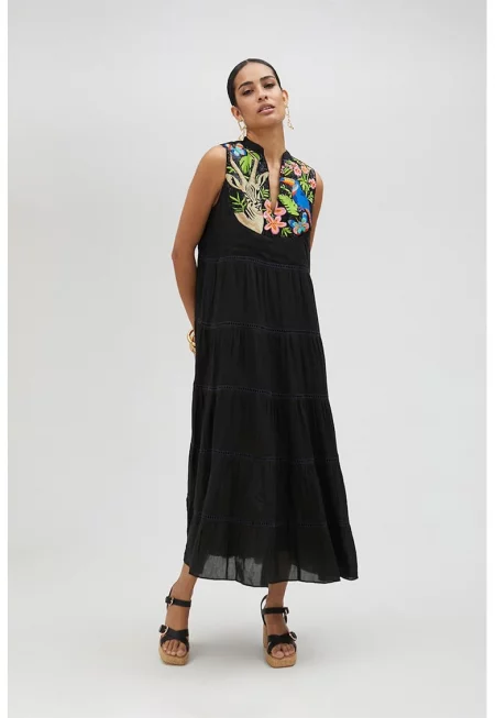 Рокля с пайети - Черен