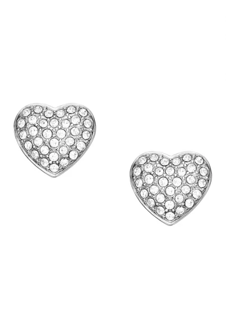 Сърцевидни обеци с винт - Сребрист