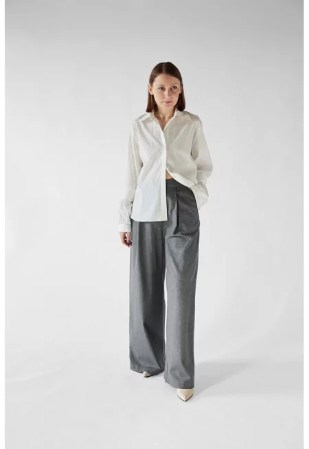 Широк панталон Paul с джобове встрани - Tъмносив