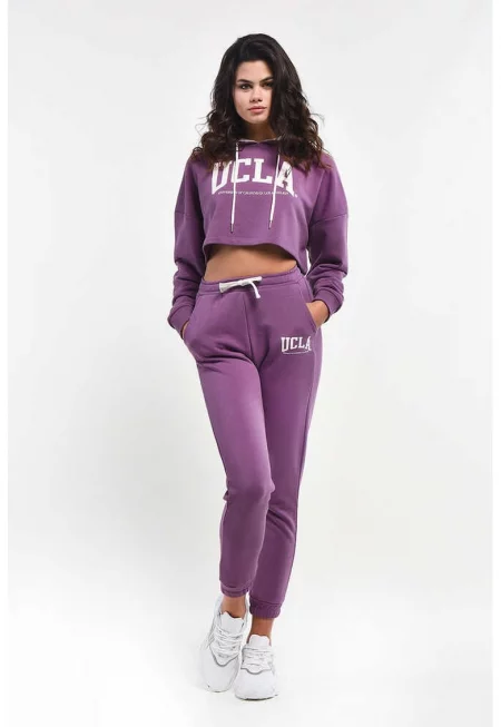 Спортен панталон Coalin с висока талия - Аметист