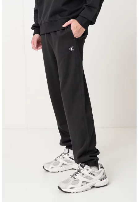 Спортен панталон с еластичен подгъв - Черен