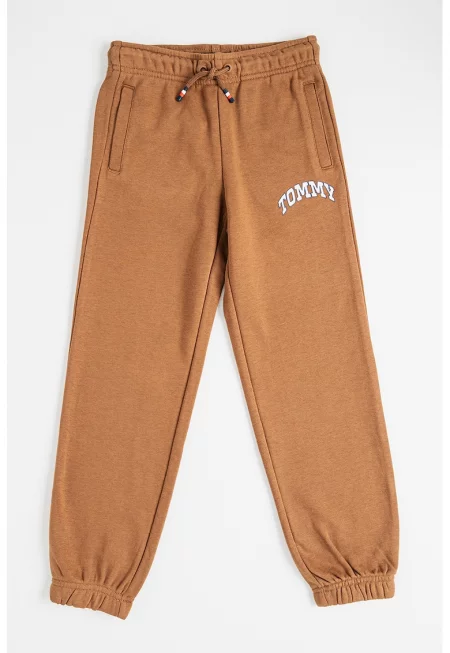 Спортен панталон с лого - Кафяв