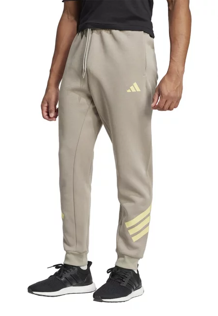 Спортен панталон с памук с лого - Жълт/Сиво-бежов