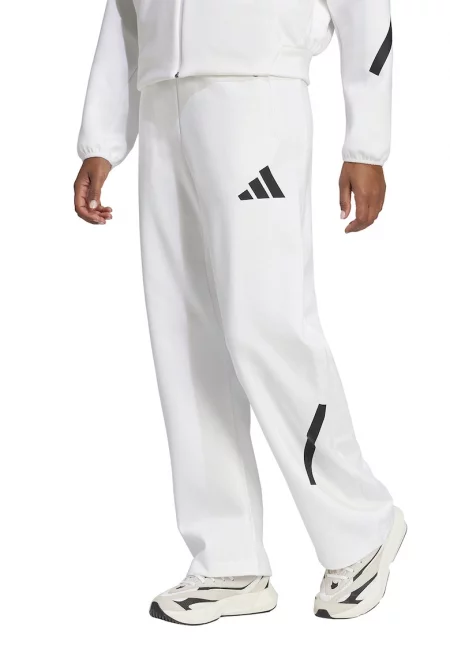 Спортен панталон Z.N.E. Bar с джобове - Бял/Избеляло черно