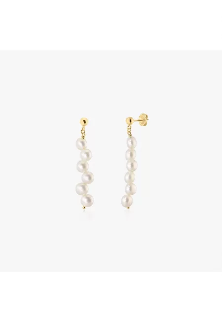 Сребърни обеци Golden Harmony - Естествени перли