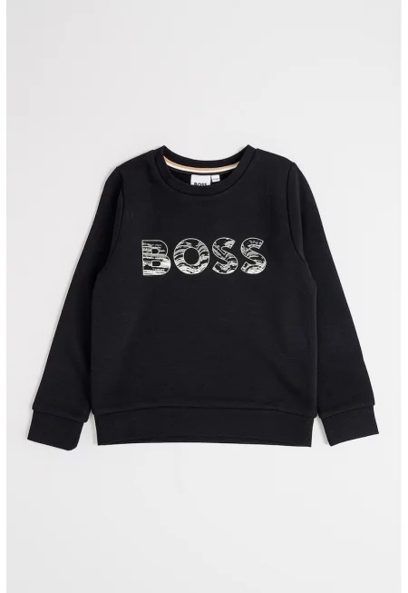 Суитшърт с лого - Черен/Бежов