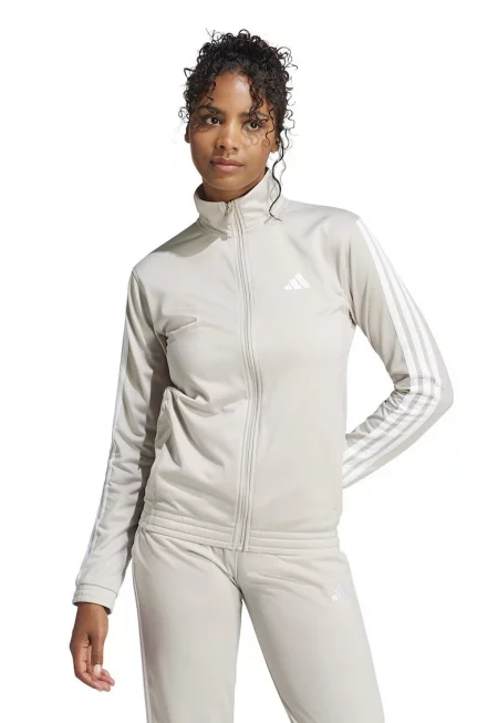 Суитшърт с цип и лого - Слонова кост