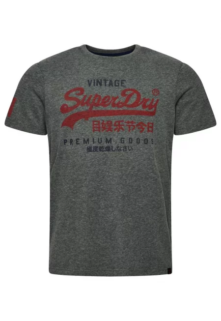 SUPERDRY - Тениска Vintage Classic с лого и овално деколте