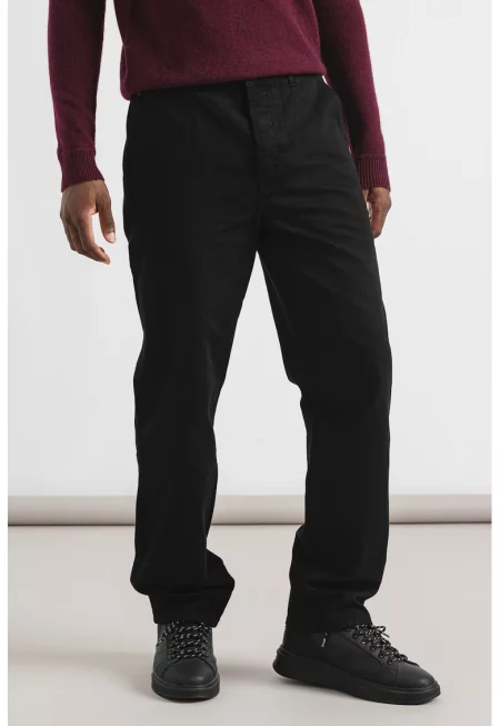 Свободен памучен панталон - Черен