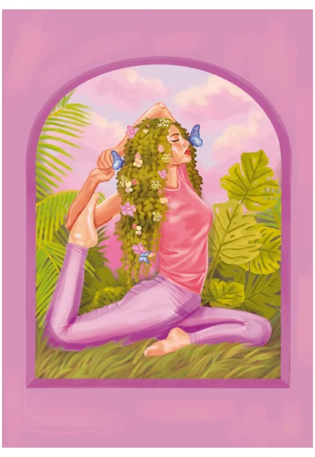 Свободна тениска с фигурален принт - Бял -