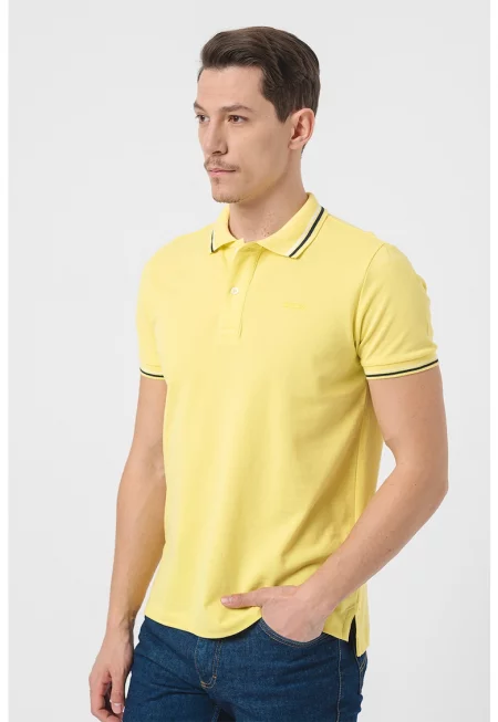 Тениска от памучно пике с яка