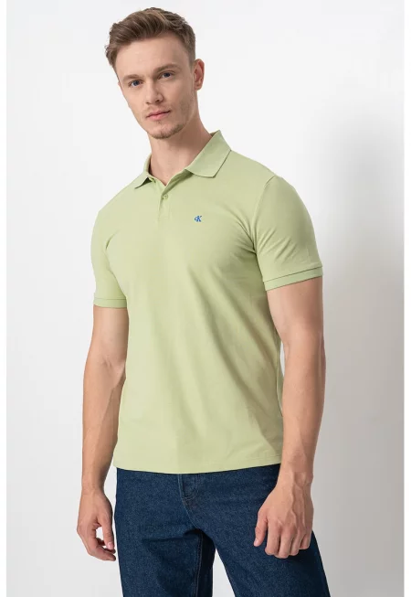 Тениска от памучно пике с яка