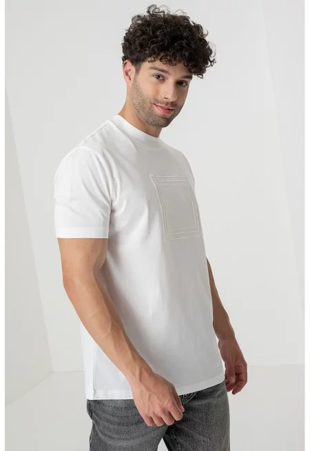 Тениска с лого - Слонова кост