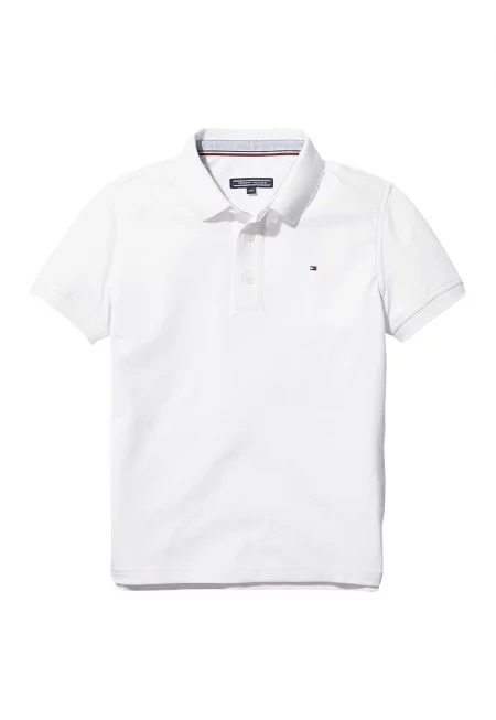 Тениска с органичен памук с яка - Бял