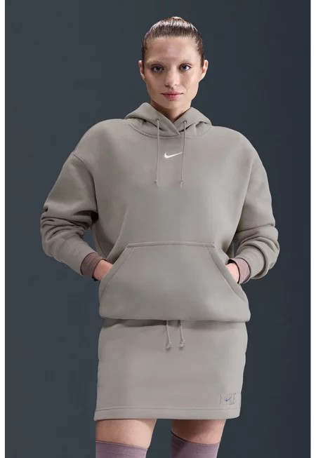 Уголемено худи Phoenix с джоб кенгуру - Сиво-бежов