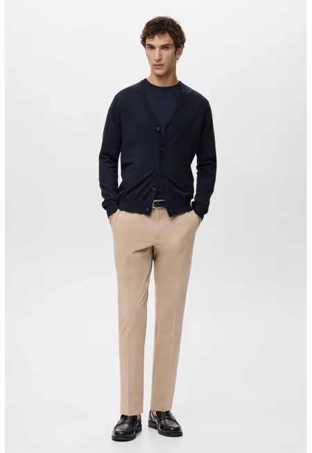 Вълнена жилетка с копчета - Ултрамарин синьо