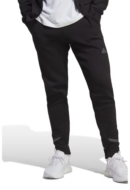 Втален спортен панталон със скосени джобове - Черен