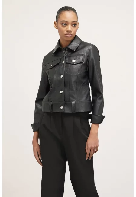 Яке от еко кожа с джобове