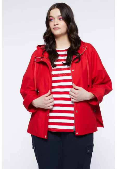 Яке с качулка и ръкави реглан